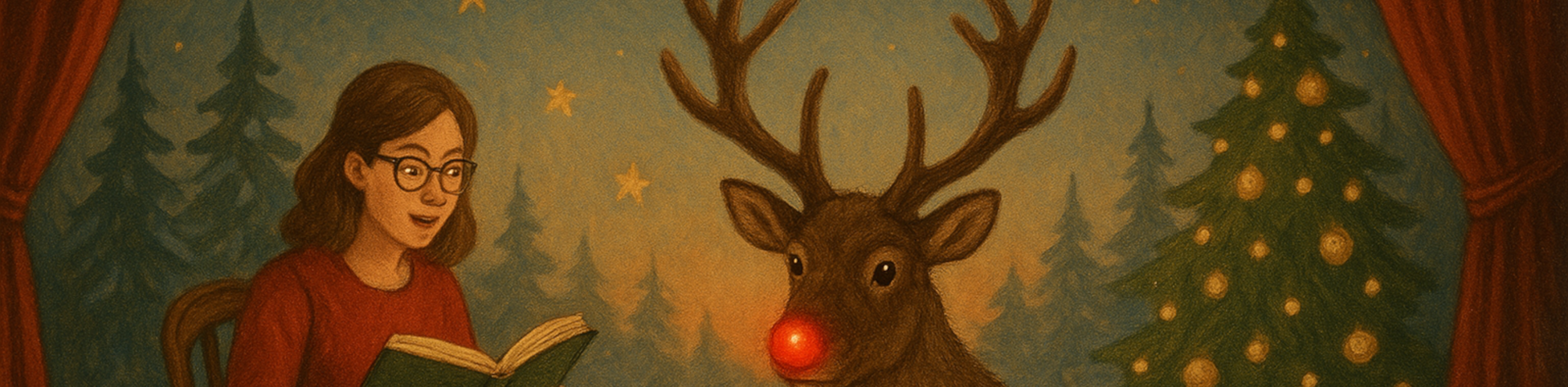 Mittendrin Rudolf Rentier-Lesung (C) KI-generiert mit Hilfe von ChatGTP Mittendrin Rudolf Rentier-Lesung (C) KI-generiert mit Hilfe von ChatGTP