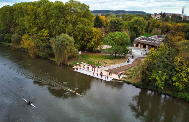 Das neue Bootshaus des Traditionsvereins Heilbronner Ruderschwaben e.V. liegt sehr idyllisch direkt am Neckar und ist von der Stadtmitte Heilbronn aus in 10 Minuten fußläufig zu erreichen., © Heilbronner Ruderschwaben e. v. Das neue Bootshaus des Traditionsvereins Heilbronner Ruderschwaben e.V. liegt sehr idyllisch direkt am Neckar und ist von der Stadtmitte Heilbronn aus in 10 Minuten fußläufig zu erreichen., © Heilbronner Ruderschwaben e. v.