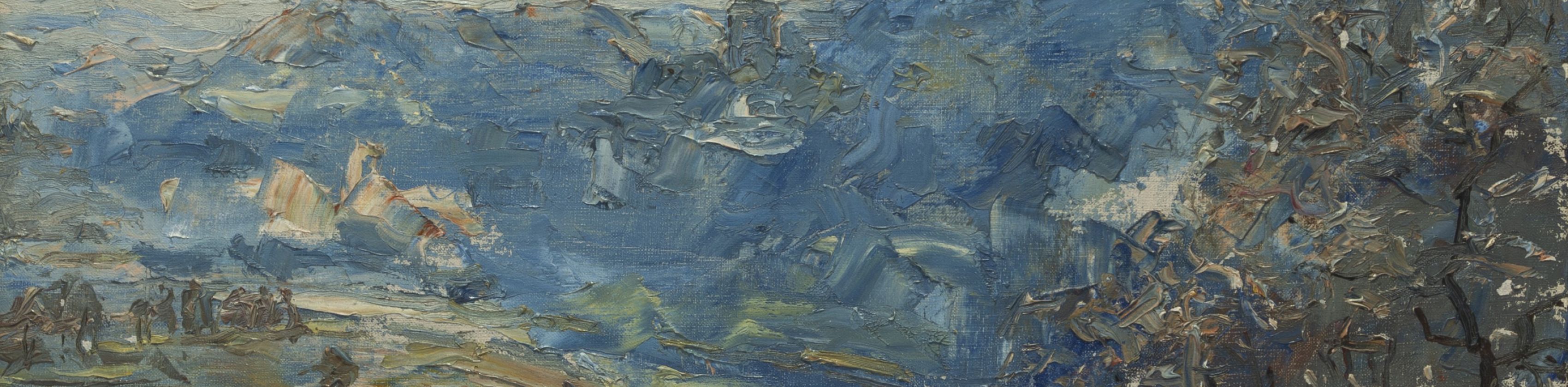 Hermann Busse, Neckarlandschaft mit Wimpfen, um 1950, © Städtische Museen Heilbronn