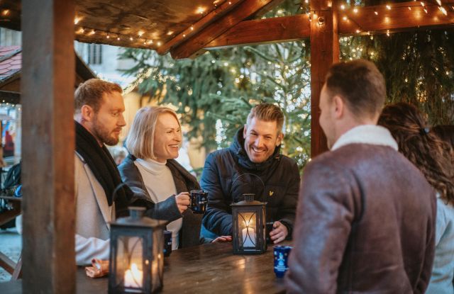 Gruppe auf dem Heilbronner Käthchen Weihnachtsmarkt