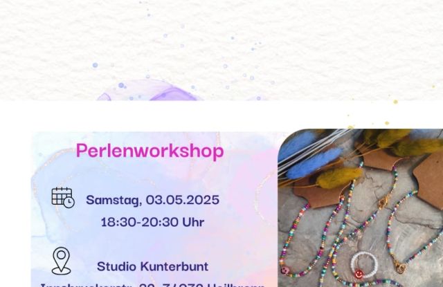 Plakat zum Perlenworkshop, © Alexandra Gressmann