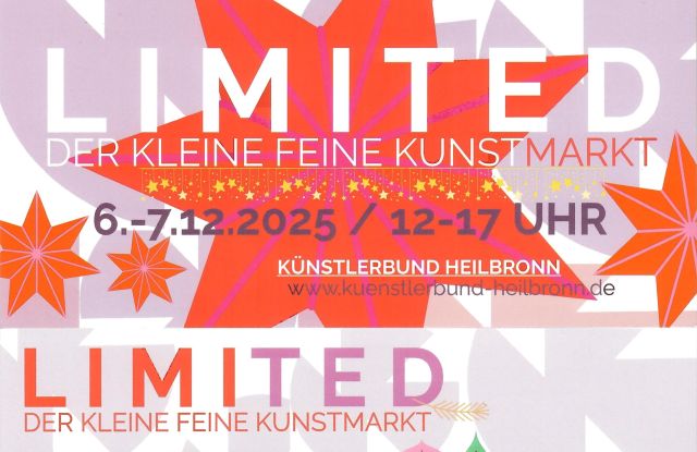 Einladungskarte LIMITED der kleine feine Kunstmarkt, Vorder- und Rückseite, © Karin Dorn-Tetzlaff