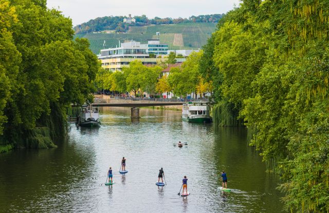Br&uuml;cke &uuml;ber den Neckar in der Innenstadt Heilbronn