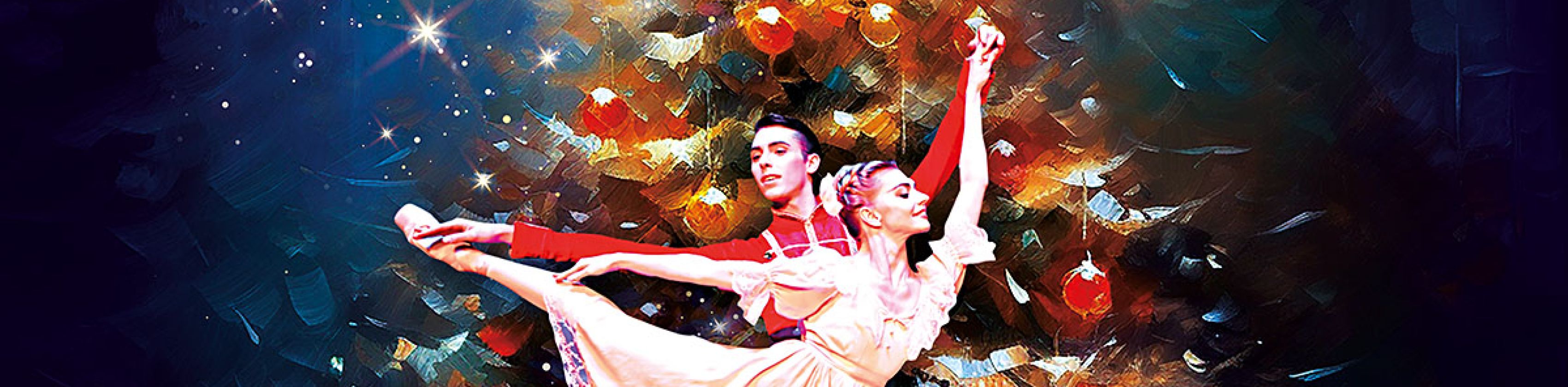 Ballett-Tanzpaar im Hintergrund Weihnachtsbaum, &copy; Michael Friedmann